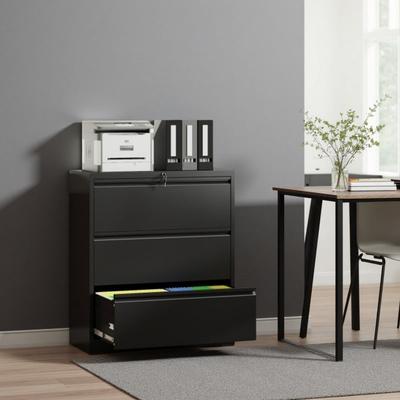 VIVIADORE 3 Drawer Steel Lateral Filing Cabinet with Lock,Anti-Tip Safety System,Full Extension Drawers for Letter Legal A4 F4 Files
