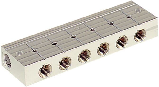 Riegler Verteilerleiste, 8 integrierte Kugelhähne, Alu-Druckguss, G 3/8 (VT 5228)