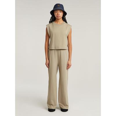 Jumpsuit G-STAR "Double Layer Wide Leg Jumpsuit", Damen, Gr. XXS, Normalgrößen, beige (light toggee), Obermaterial: 100% Baumwolle, Overalls Jumpsuit