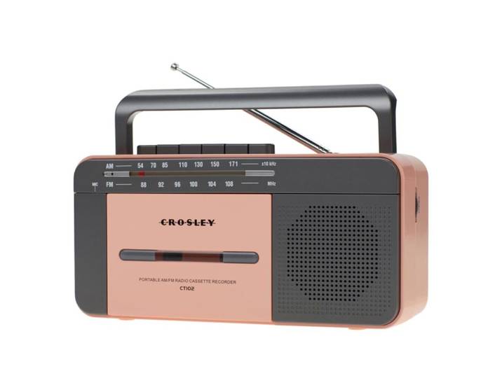Lecteur de cassettes vintage rose gris