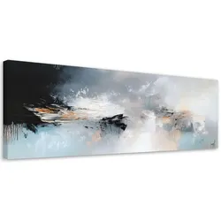 LEINWANDBILD Graue und goldene Abstraktion im Industriestil 120x40cm