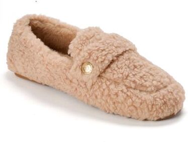 Women's Madeline Luxe Teddy Loafer by Dearfoams in Latte (Size XL M)