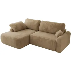 ECKSCHLAFSOFA CUBO L Beige Plüsch - links