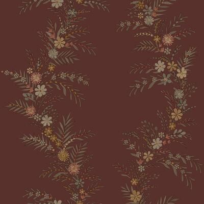 Chris Loves Julia Posy Cranberry Peel and Stick Wallpaper