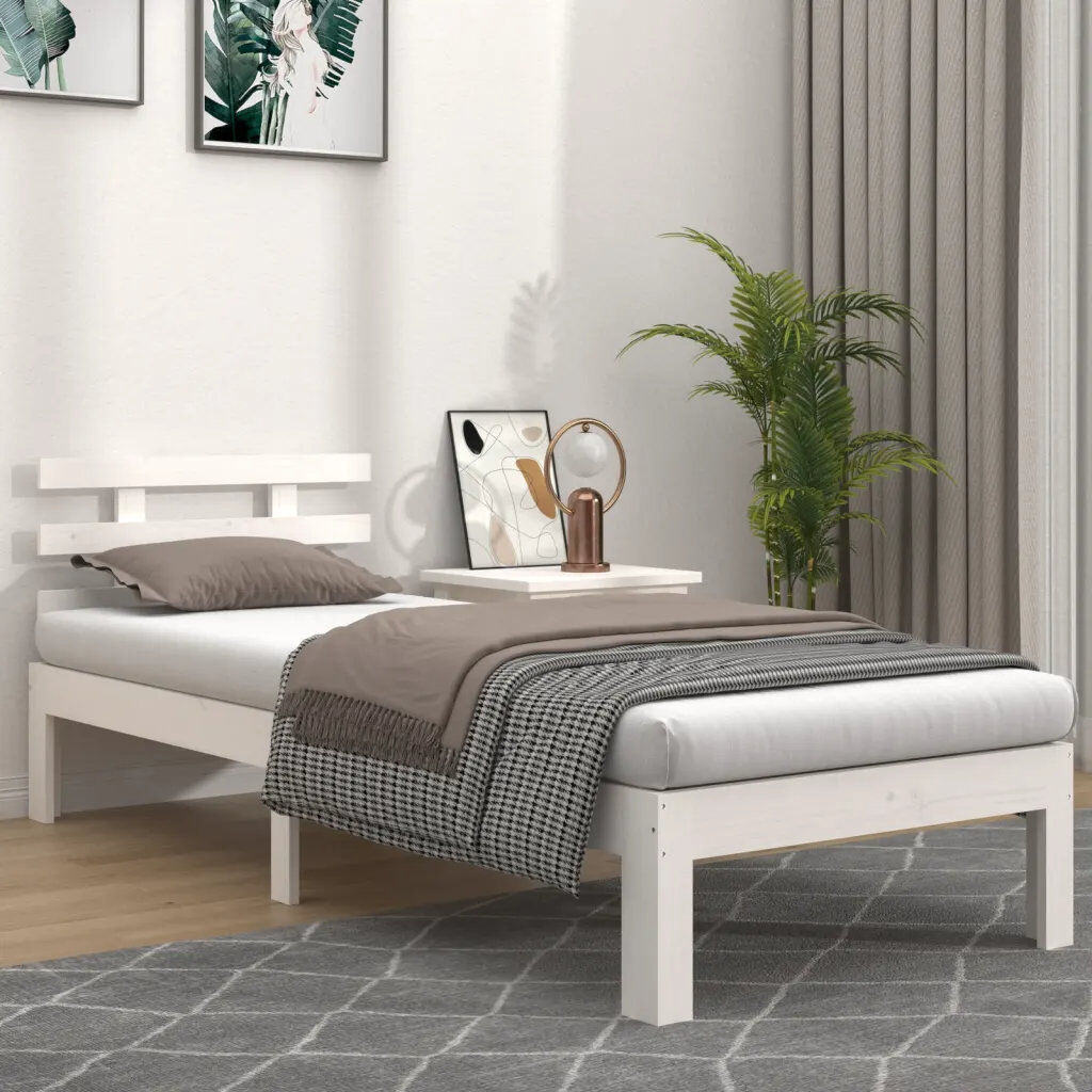 17 Stories Jaicey Solid Wood Bed White Small Single (2'6)