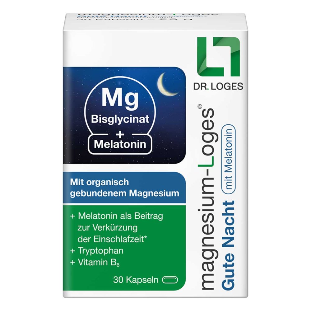 Dr. Loges + Co. GmbH Magnesium-Loges Gute Nacht mit Melatonin Kapseln 20284399