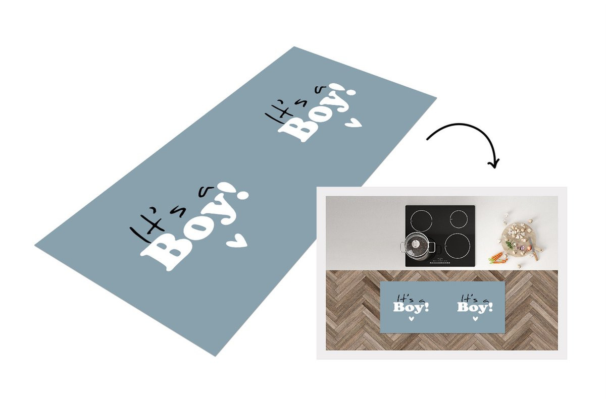 KitchenYeah Keukenloper Vinyl - Het is een jongetje - 120 x 50 cm