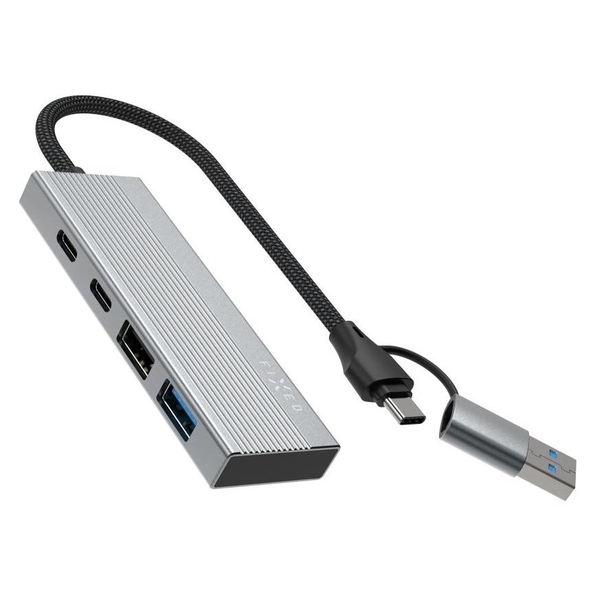 Fixed HUB USB 4-portový hliníkový USB-C HUB Port s USB-A adaptérem, space gray (USB-C, 4 Ports) (FIXHU-PT-GR)