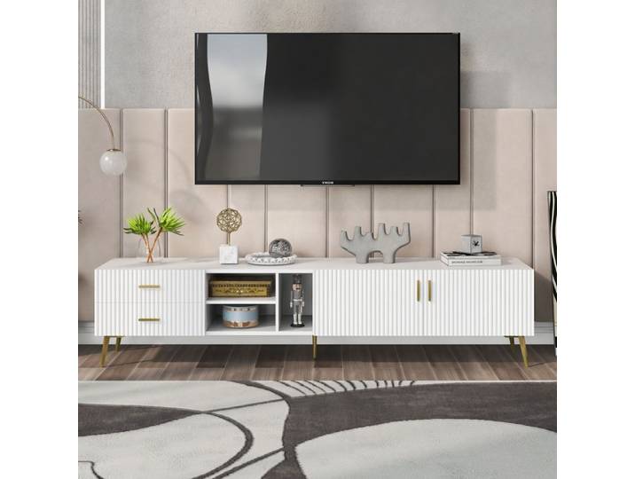 Feuille épaissie Matériau épaissi résistant à la corrosion 75 pouces Support TV panneau bas panneau TV armoire TV Centre de di