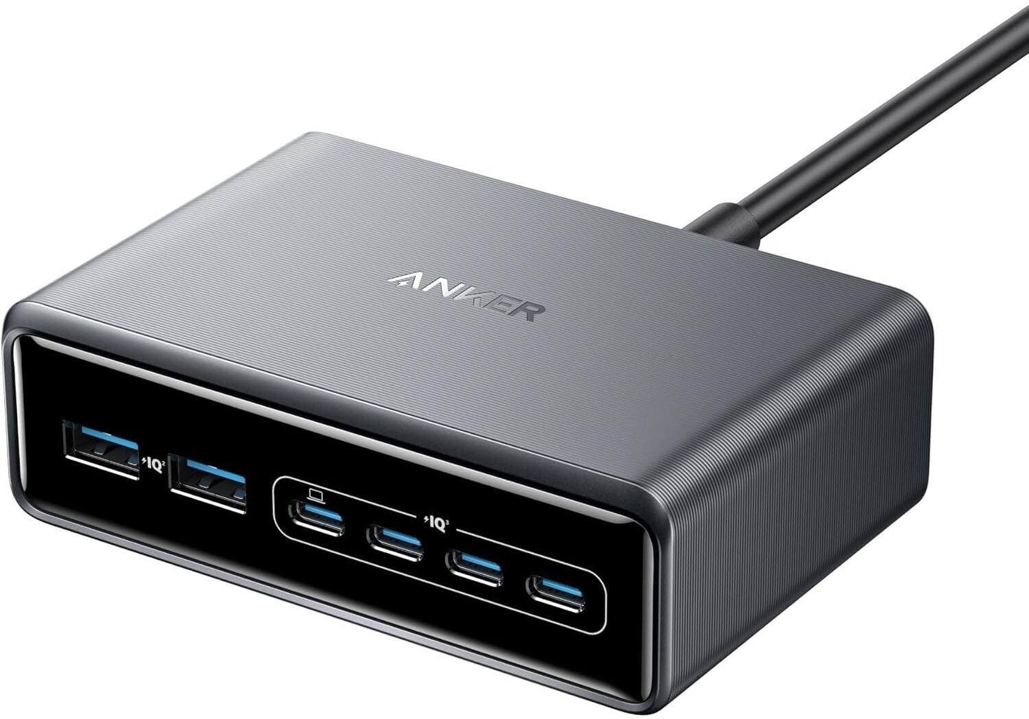 Anker Prime 200W 6-Port GaN Charging Station – 4 USB-C & 2 USB-A Fast Desktop Charger