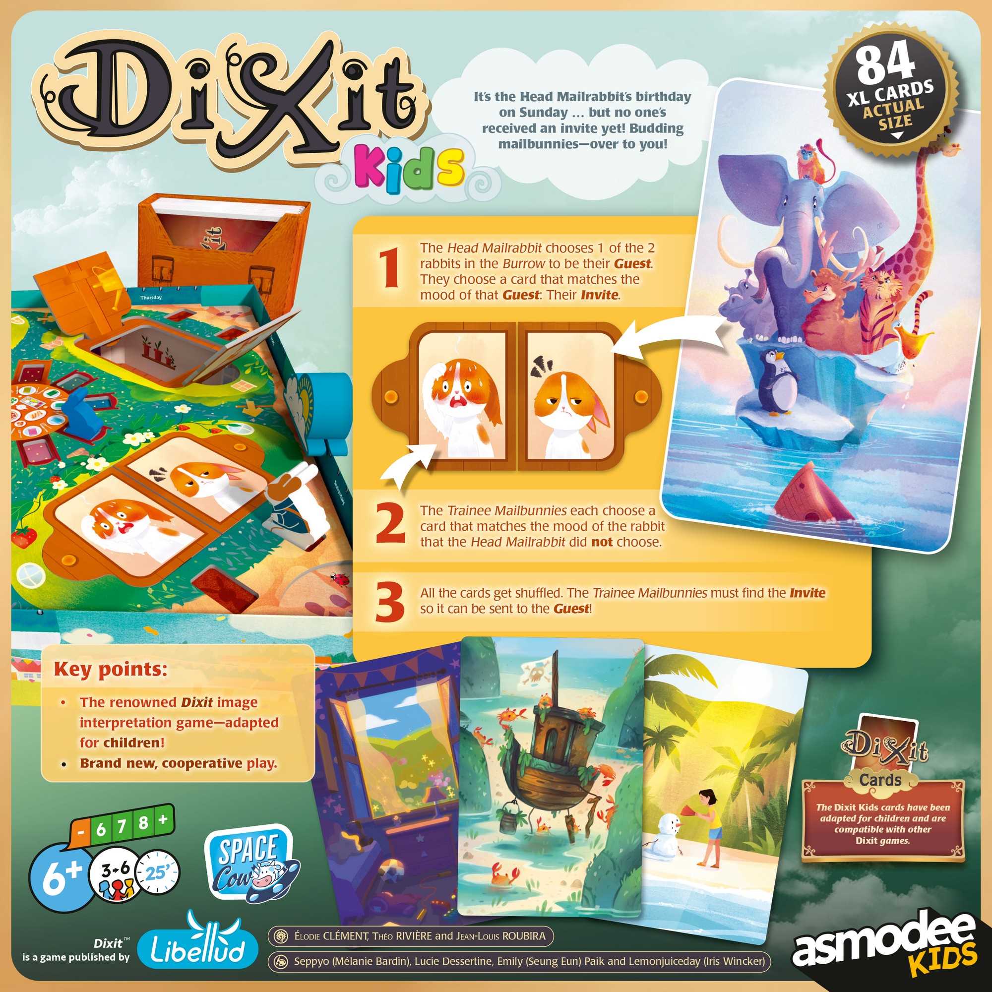 Dixit Kids, Cooperative Image Interpretation Game for Family Play, 84 Illustrated Cards, Libellud