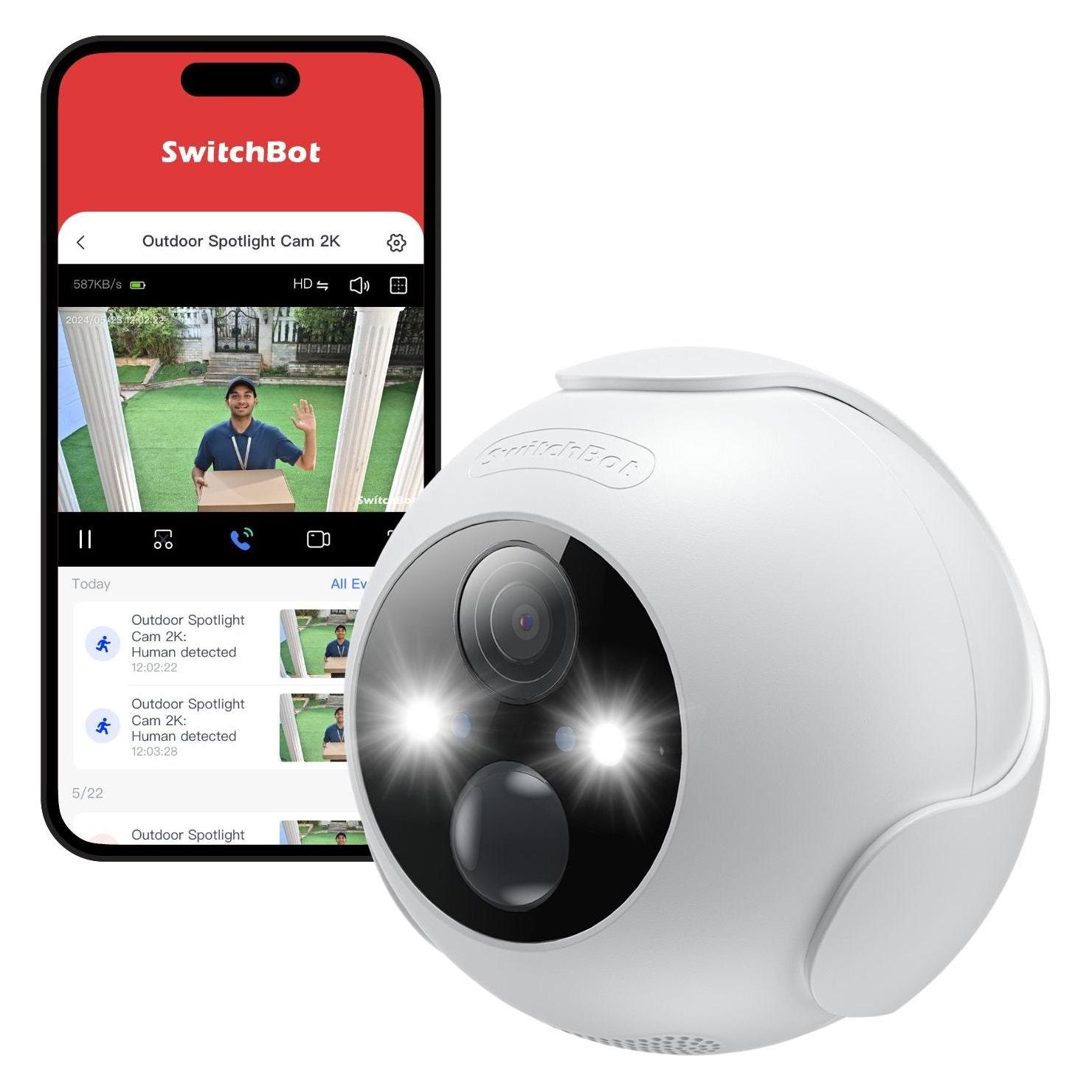 SwitchBot SMART HOME CAM 2K SPOTLIGHT/W4102000 (2560 x 1440 Pixels) (W4102000)
