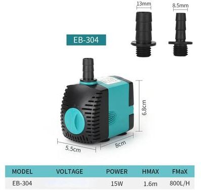 Inspired Living Ultra Quiet Submersible Aquarium Water Pump With Filter (3W25W) 15w eu Plug 220v 50hz