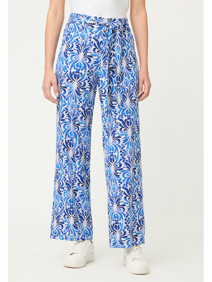Olsen Marlenehose in Blau/ Weiß - 36