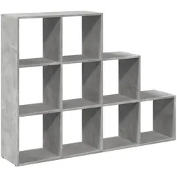 vidaXL Raumteiler-Bücherregal 3 Stufen Betongrau 137,5x29x103,5 cm