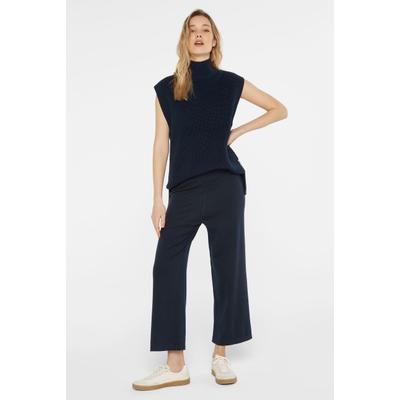 Pullunder SENSES.THE LABEL, Damen, Gr. XS/S, blau, Rippstrick, Material: 100% Baumwolle, Strukturmuster, regular fit normal, Rundhals, weit normaler Saum, Pullover Pullunder, aus Baumwolle
