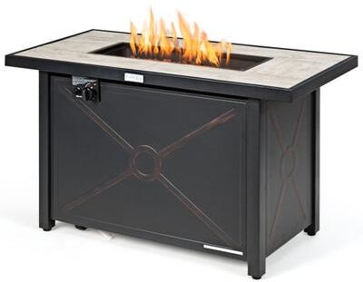 Costway 42 Inch 60000 BTU Propane Fire Pit Table with Ceramic Tabletop