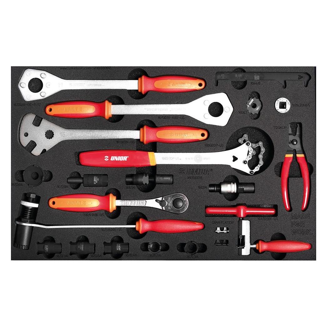 Unior 1600SOS25 Werkzeugset, 20-tlg., SOS-Modul schmal, 364x564mm, red (20 Teile) (64588838)