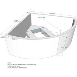 Badewannenträger passend für Galatea S 202 151 × 151 × 44 cm
