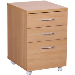Rollcontainer Rollwagen Rollschrank Büro Container Schubladen Schrank Buche