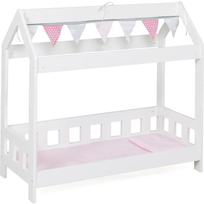 Puppenbett CHIC2000 "Stars Grey", grau (stars grau), Puppenmöbel, KinderB:25cm H:54cm T:25cm, MDF, Polyester, mit Bettdecke und Kopfkissen, B:25cm H:54cm T:25cm