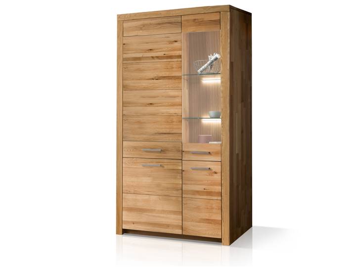 KAMILLA Vitrine II, Material Massivholz, Wildeiche geölt, rechts