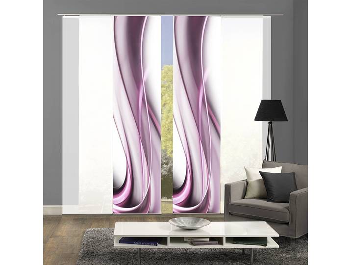 Panneau japonais Onda 60 x 245 x 1cm Rouge/Baies Lot de