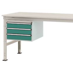Manuflex ZB4614.0001 Gehäuse-Unterbau Stationär, Nutzhöhe 300 mm mit 3 Schubfächer. Für Tischtiefe 1200 mm