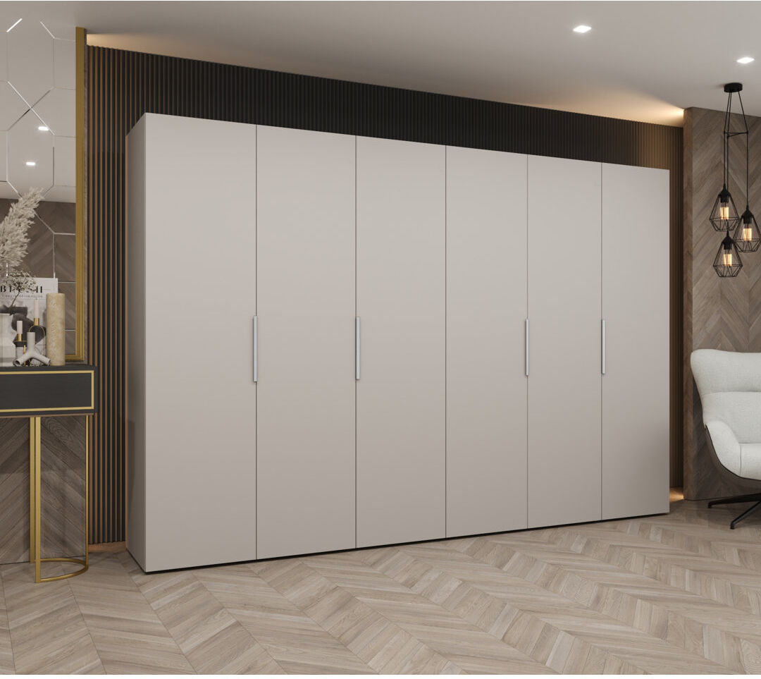 17 Stories Manufactured Wood Wardrobe cashmere + handles: cashmere 202cm H X 300cm W X 50cm D