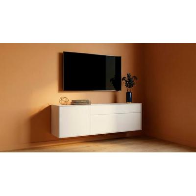 Lowboard OTTO HOME "Essentials, TV-Board, TV-Kommode, TV-Schrank, TV-Möbel", weiß, B:166cm H:55cm T:42cm, Holzwerkstoff, MDF, Sideboards, Lowboard, Breite: 166 cm, UV lackiert, Push-to-open-Funktion
