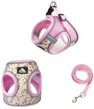 Uplifted Finds Reflective Air Mesh Escape Proof Harness Set pink xl