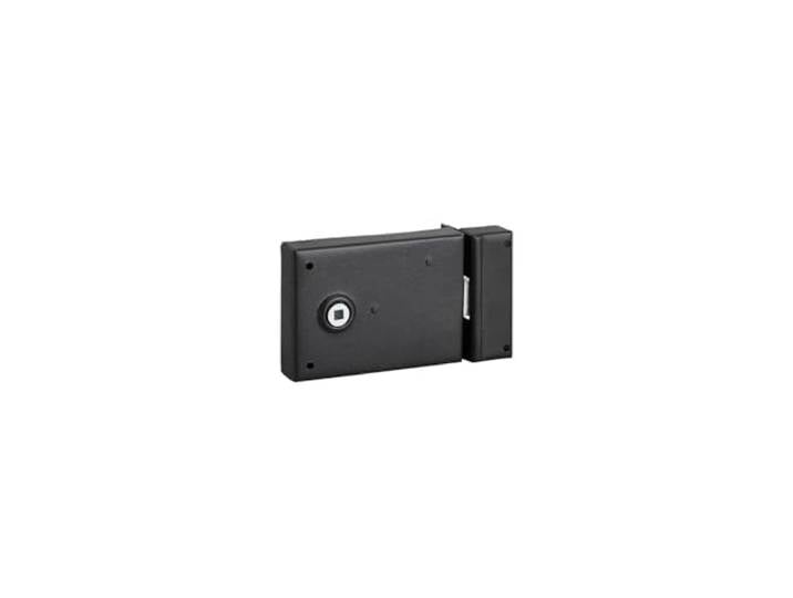 THIRARD - Serrure Horizontale En Applique à Fouillot - Pour Porte Intérieure - Réversible - Pêne 1/2 Tour - Axe 85 mm - Carré 6 mm - 110 x 80 mm - Noir