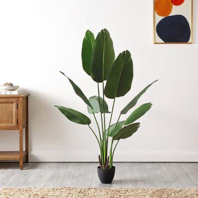 "SAFAVIEH Banana 63-Inch Faux Plant, Green, Modern Home Decor - 39"" W x 39"" D x 63"" H"