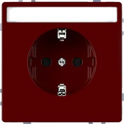 Merten MEG2302-6006 SCHUKO-Steckdose für Sonderstromkreise mit Schriftfeld, Berührungsschutz, Steckklemmen, rubinrot, System Design MEG23026006