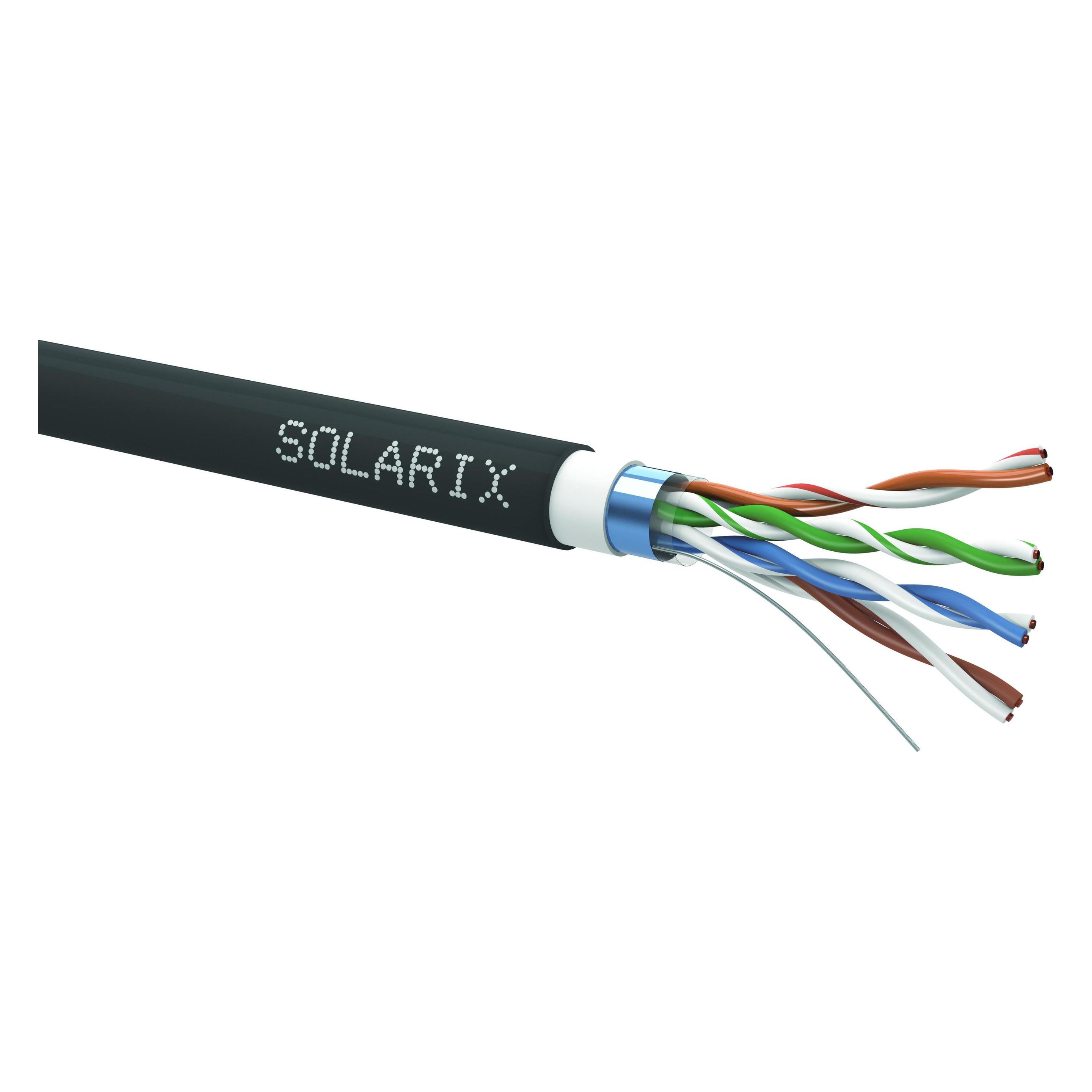 Solarix InstalaÄní kabel CAT5E FTP PVC+PE dvojitý plášÅ¥ /cívka (FTP, CAT5e, 305 m) (27655197)