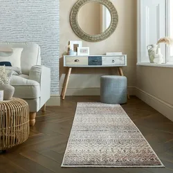 Läufer gestreift Naturfarben 60 x 230 cm - PERRAN   Kadima Design