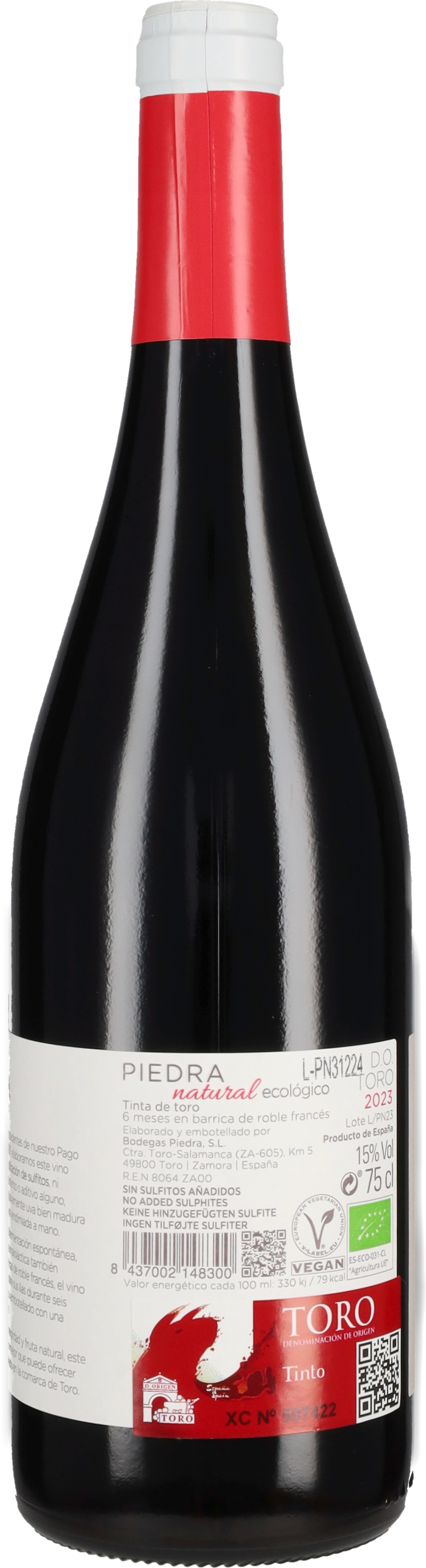 Toro 'Natural Ecologico' Bodegas Piedra 2023
