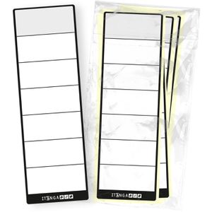 itenga Rückenschilder 33106682, schwarz, 60 x 190mm, selbstklebend, 10 Stück