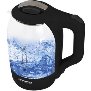 esperanza Wasserkocher EKK025K, transparent, 1,7 Liter, 1500 Watt, mit Glasgehäuse