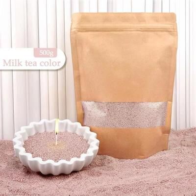 Inspired Finds Creative DIY Candle Sand Wax Colorful Pearl Granules For Handmade Candle Crafts 1.1lb Milk Tea