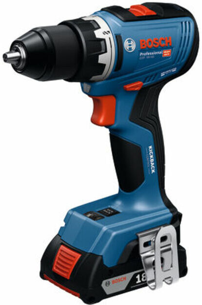 Bosch Werkzeug-Set: GSR 18V-65 + 2 x Akku + 19-tlg. Handwerkzeug-Set in L-BOXX (0615A5007K)
