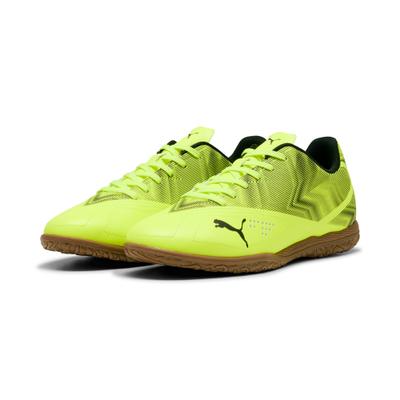 Fußballschuh PUMA "RAPID IT", Herren, Gr. 42, Textil, gelb (lime squeeze, puma schwarz), Synthetik, Schuhe Fußballschuh, für Halle und Straße