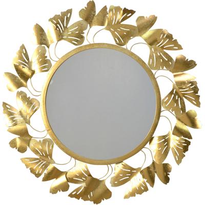 Wandspiegel, gold (goldfarben), T:3cm Ø:82cm, Metall, Spiegelglas, HOFMANN LIVING AND MORE, Spiegel, Wandspiegel