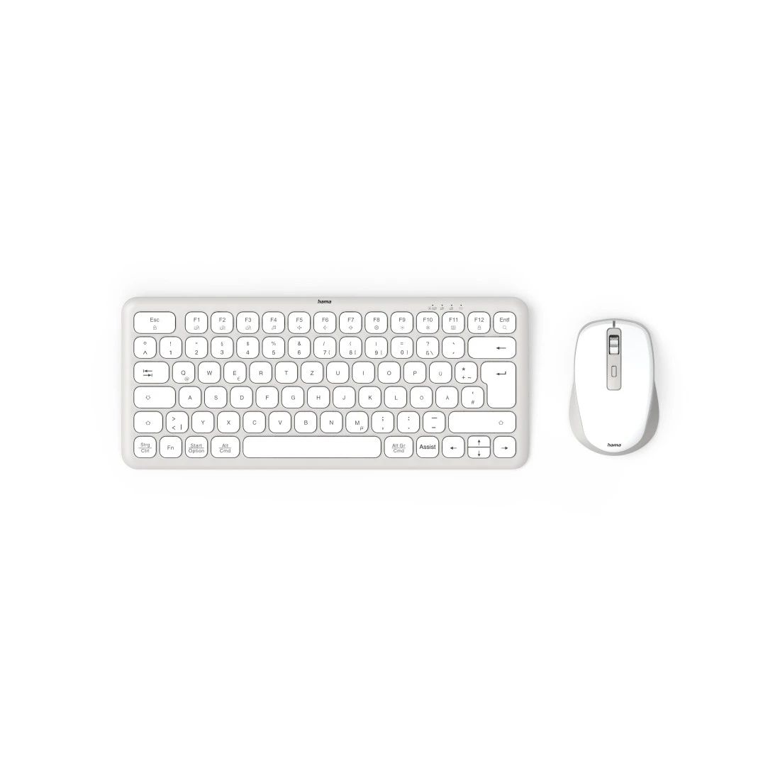 Hama 173062 WKM-500 Home Tastatur USB + RF Wireless + Bluetooth 2.4 GHz (Grau, Weiß) 00173062