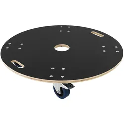 ECD Germany Transportroller Ø77×14,5 cm, Siebdruckplatte, 2 Bremsrollen, 800 kg Tragkraft, Rollbrett & Möbelroller für Umzug