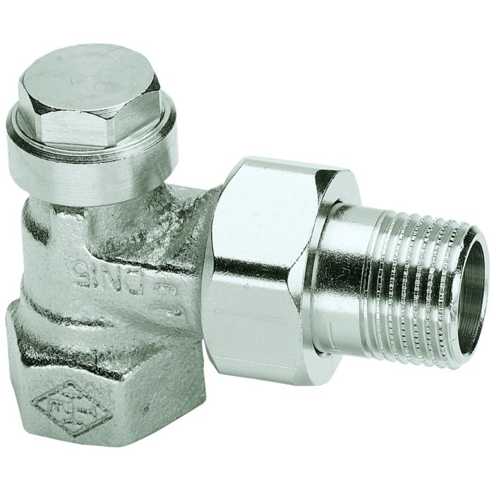 Heimeier Rücklaufverschraubung Regulux 035101000 Eck 3/8", vernickelt, absperr-/regulierbar