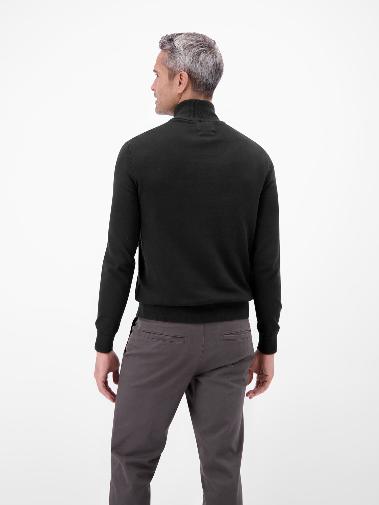 Troyer LERROS "Flachstrickpullover mit Troyerkragen", Herren, Gr. XXL, schwarz, 100% Baumwolle, ohne Ausschnitt, Pullover Troyer schwarz XXL