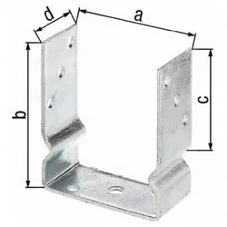 Gah U-Pfostenträger ETA-10/0210 121x150x100x60mm TZN z.Aufschr.