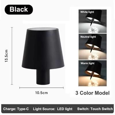 Inspired Finds Wireless LED Bottle Lamp Touch Control Rechargeable Table Light For Wine Bottles noir Trilight Touch