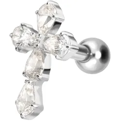 Titan Ohrpiercing mit Innengewinde KRISTALLKREUZ